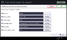 Illustration de l'écran du panneau de commande
