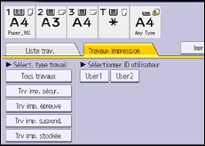 Illustration de l'écran du panneau de commande