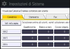 Illustrazione schermata pannello di controllo