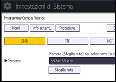 Illustrazione schermata pannello di controllo