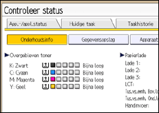 Schermafbeelding bedieningspaneel