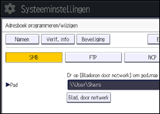 Schermafbeelding bedieningspaneel
