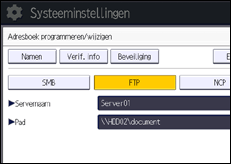 Schermafbeelding bedieningspaneel