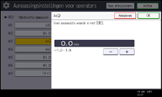Schermafbeelding bedieningspaneel