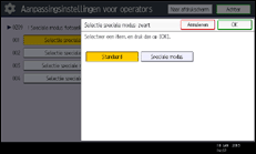 Schermafbeelding bedieningspaneel