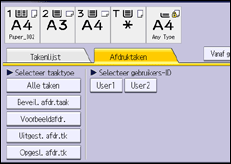 Schermafbeelding bedieningspaneel