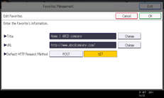 Operation panel screen illustration