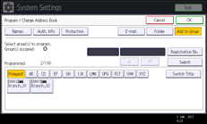 Operation panel screen illustration