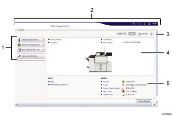 Web browser screen illustration numbered callout illustration