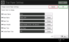 Operation panel screen illustration