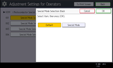 Operation panel screen illustration