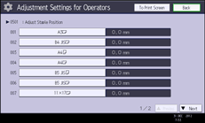 Operation panel screen illustration