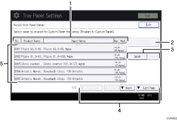 Operation panel screen illustration numbered callout illustration