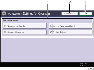 Operation panel screen illustration numbered callout illustration