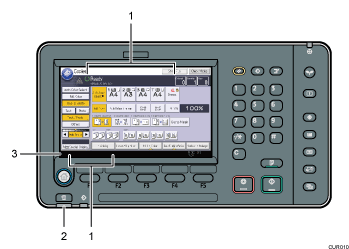 Control panel illustration numbered callout illustration