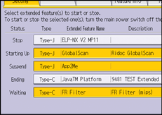 Operation panel screen illustration