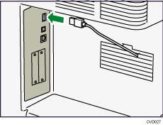 illustration of connecting the USB interfece cable