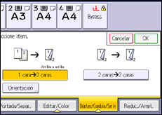 Ilustración de la pantalla panel de mandos