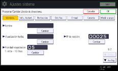 Ilustración de la pantalla panel de mandos