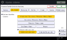 ilustración de la pantalla del panel de operaciones