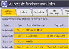 Ilustración de la pantalla panel de mandos