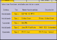 Ilustración de la pantalla panel de mandos