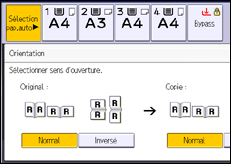 Illustration de l'écran du panneau de commande