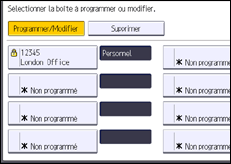 Illustration de l'écran du panneau de commande