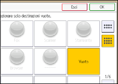 Illustrazione della schermata sul pannello di controllo