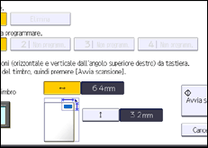 Illustrazione della schermata sul pannello di controllo