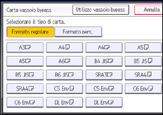 Illustrazione della schermata sul pannello di controllo