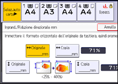 Illustrazione della schermata sul pannello di controllo