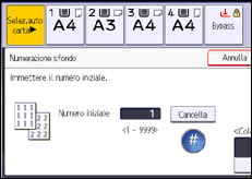 Illustrazione della schermata sul pannello di controllo