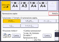 Illustrazione della schermata sul pannello di controllo