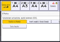 Illustrazione della schermata sul pannello di controllo