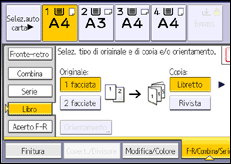 Illustrazione della schermata sul pannello di controllo
