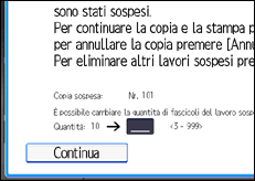 Illustrazione della schermata sul pannello di controllo