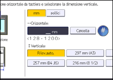Illustrazione della schermata sul pannello di controllo