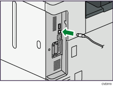 Illustrazione collegamento del cavo di interfaccia USB