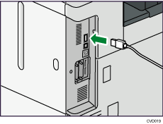 Illustrazione collegamento del cavo di interfaccia USB