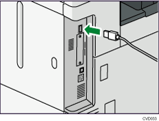 Illustrazione collegamento del cavo di interfaccia USB