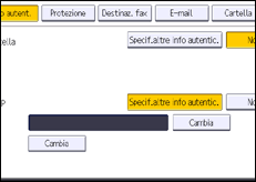 Illustrazione della schermata sul pannello di controllo