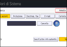 Illustrazione della schermata sul pannello di controllo