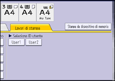 Illustrazione della schermata sul pannello di controllo