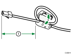 Afbeelding van een Ethernetkabel met ferrietkern 