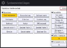 Schermafbeelding bedieningspaneel