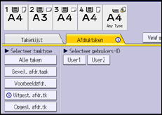 Schermafbeelding bedieningspaneel