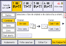 Ilustração da tela do painel de operação