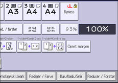 Illustration af skærmbilledet på betjeningspanelet
