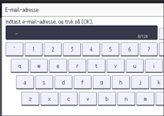 Illustration af skærmbilledet på betjeningspanelet